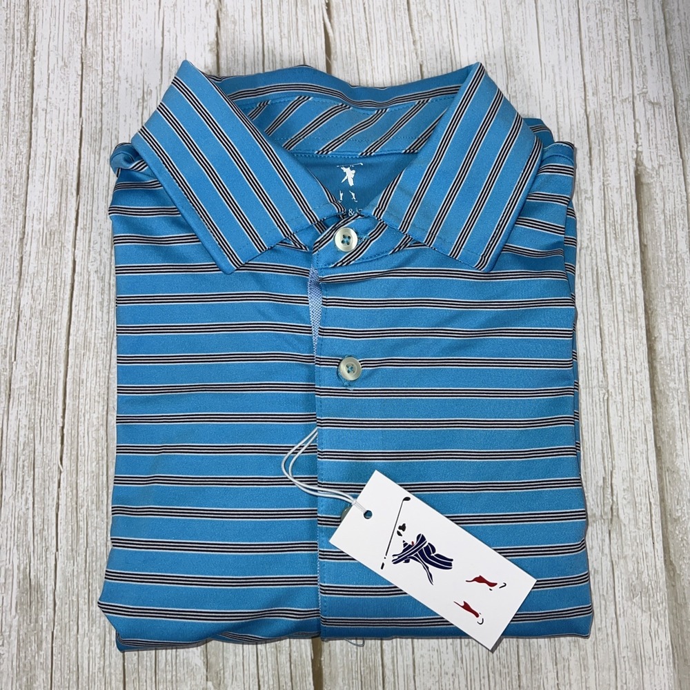 NWT Fairway & Greene Men's Golf Polo Shirt Medium, Made In USA ✅ (no club logos)